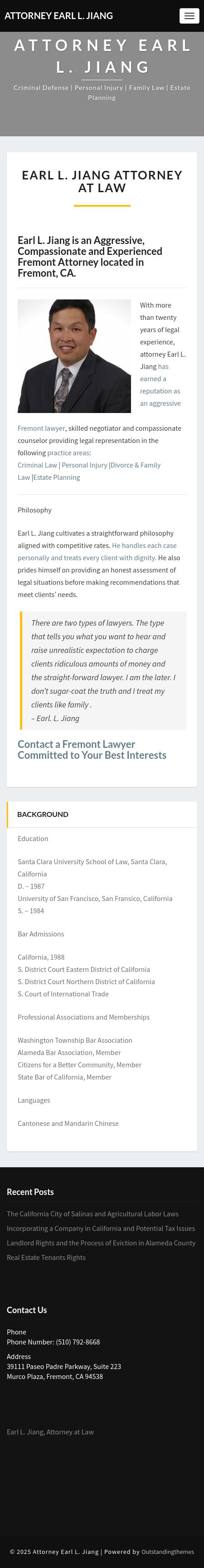 Earl L. Jiang, Attorney at Law - Fremont CA Lawyers